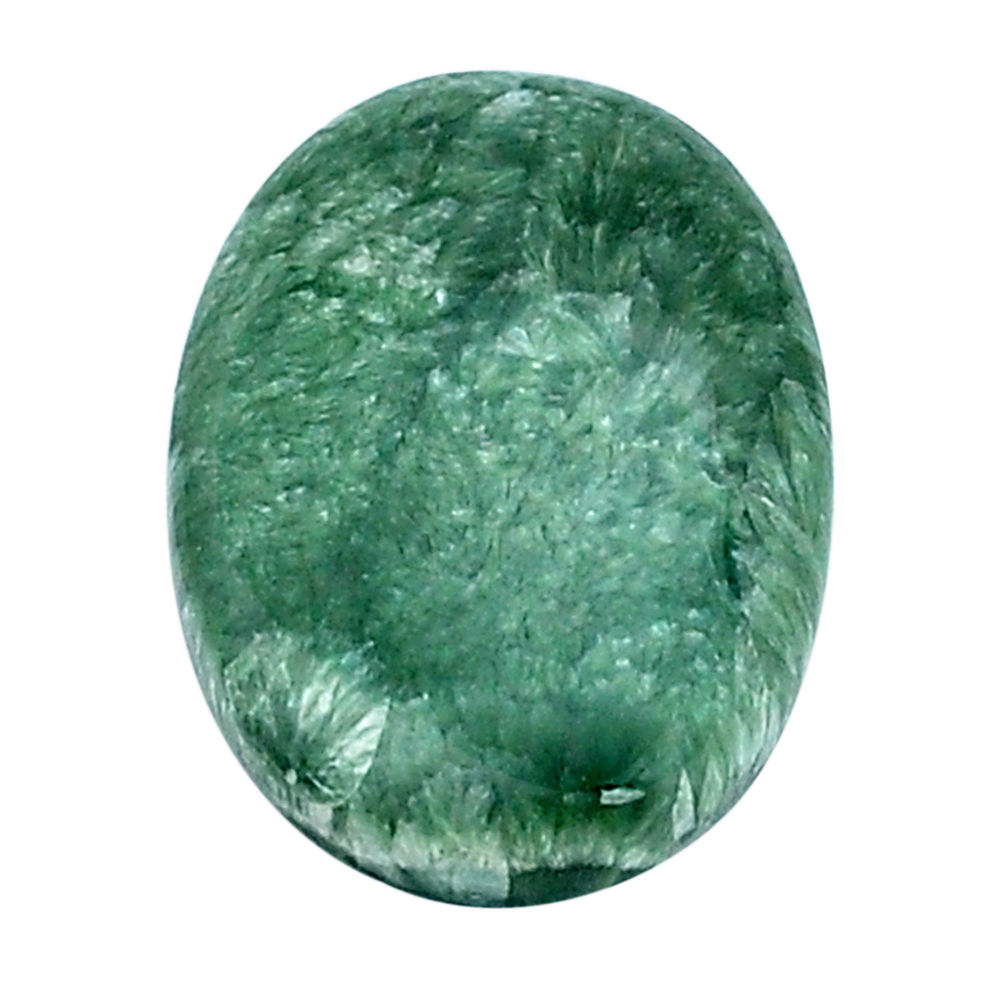 Natural 12.15cts seraphinite (russian) green 22x15 mm oval loose gemstone s28893