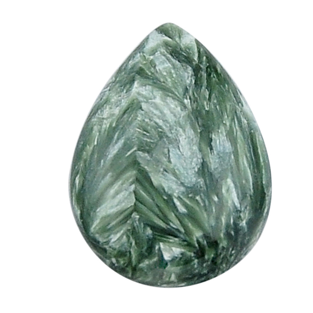 Natural 16.30cts seraphinite (russian) green 26x18 mm pear loose gemstone s29921