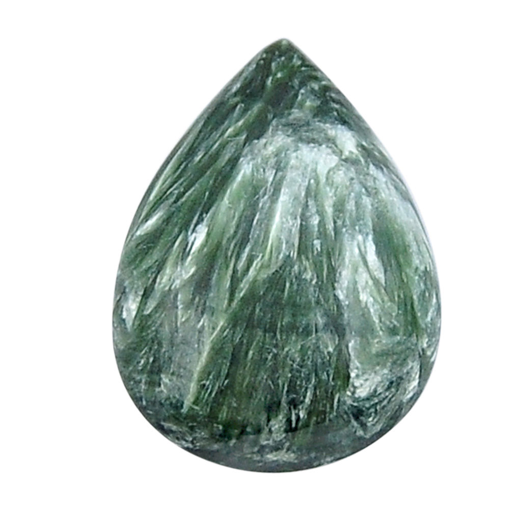 Natural 16.30cts seraphinite (russian) green 28x19 mm pear loose gemstone s29923