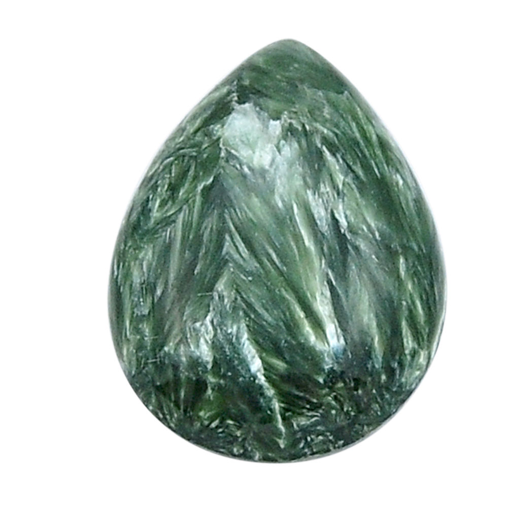 Natural 21.20cts seraphinite (russian) green 28x21 mm pear loose gemstone s29922