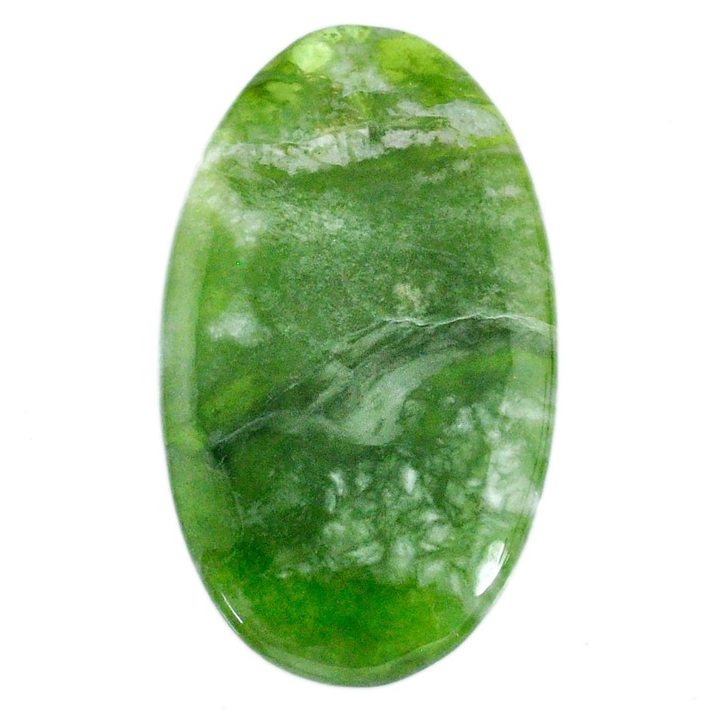 Natural 56.30cts serpentine green cabochon 48.5x28 mm oval loose gemstone s20617