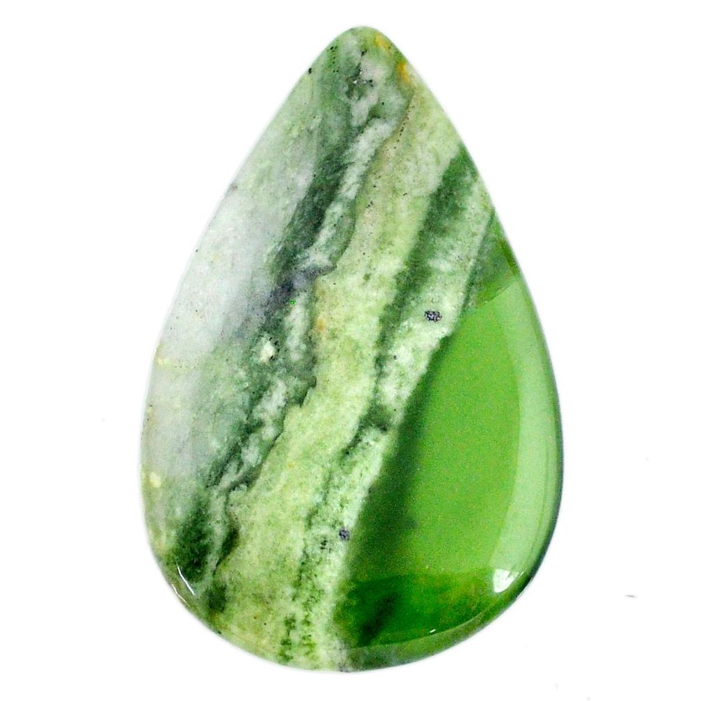 Natural 66.20cts serpentine green cabochon 48.5x30 mm pear loose gemstone s20607