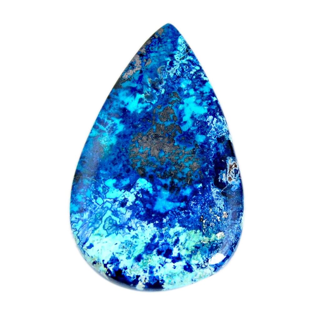 Natural 47.40cts shattuckite blue 45x27 mm pear loose gemstone s19514