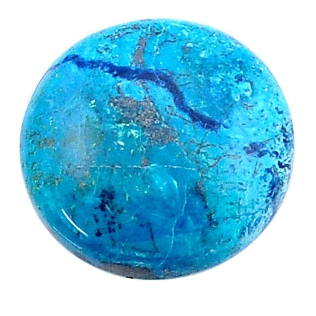 Natural 15.30cts shattuckite blue cabochon 20x20 mm round loose gemstone s26802