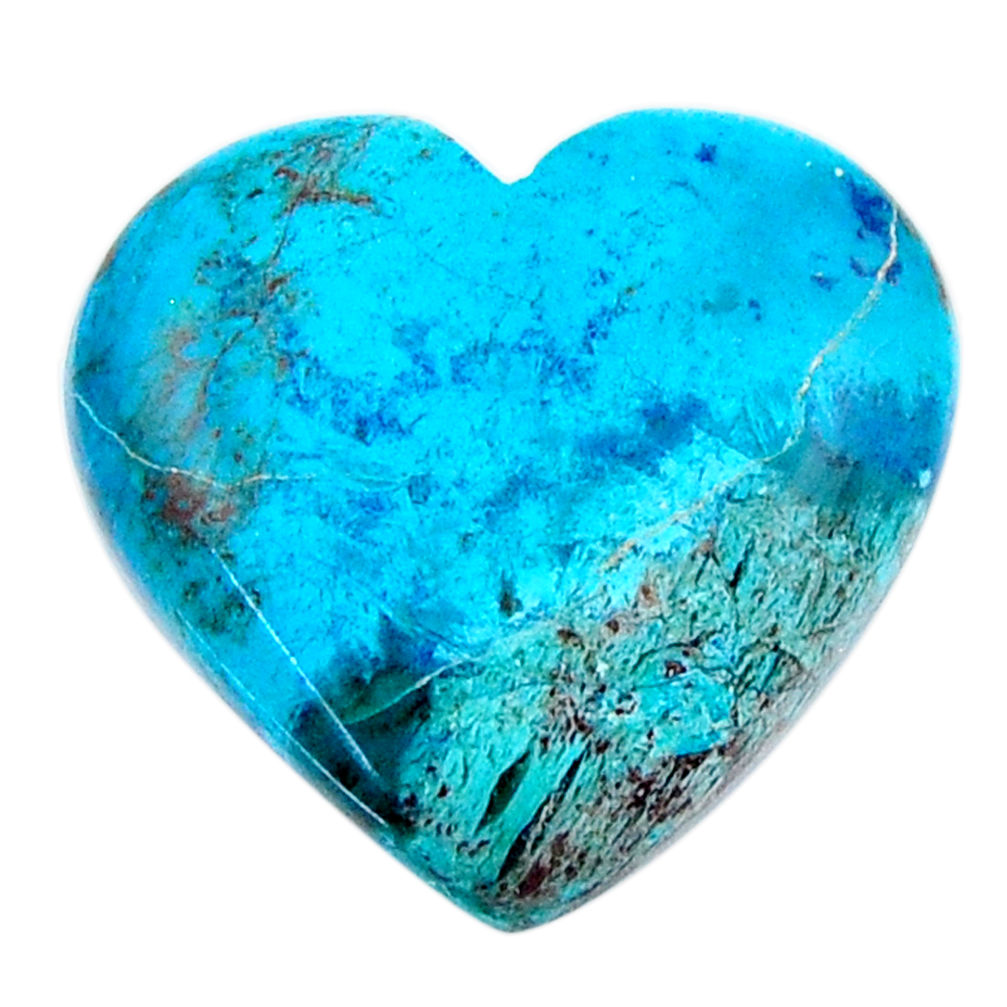 Natural 16.30cts shattuckite blue cabochon 21.5x20mm heart loose gemstone s19195