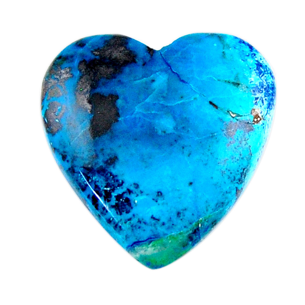 Natural 16.30cts shattuckite blue cabochon 21x21 mm heart loose gemstone s19200