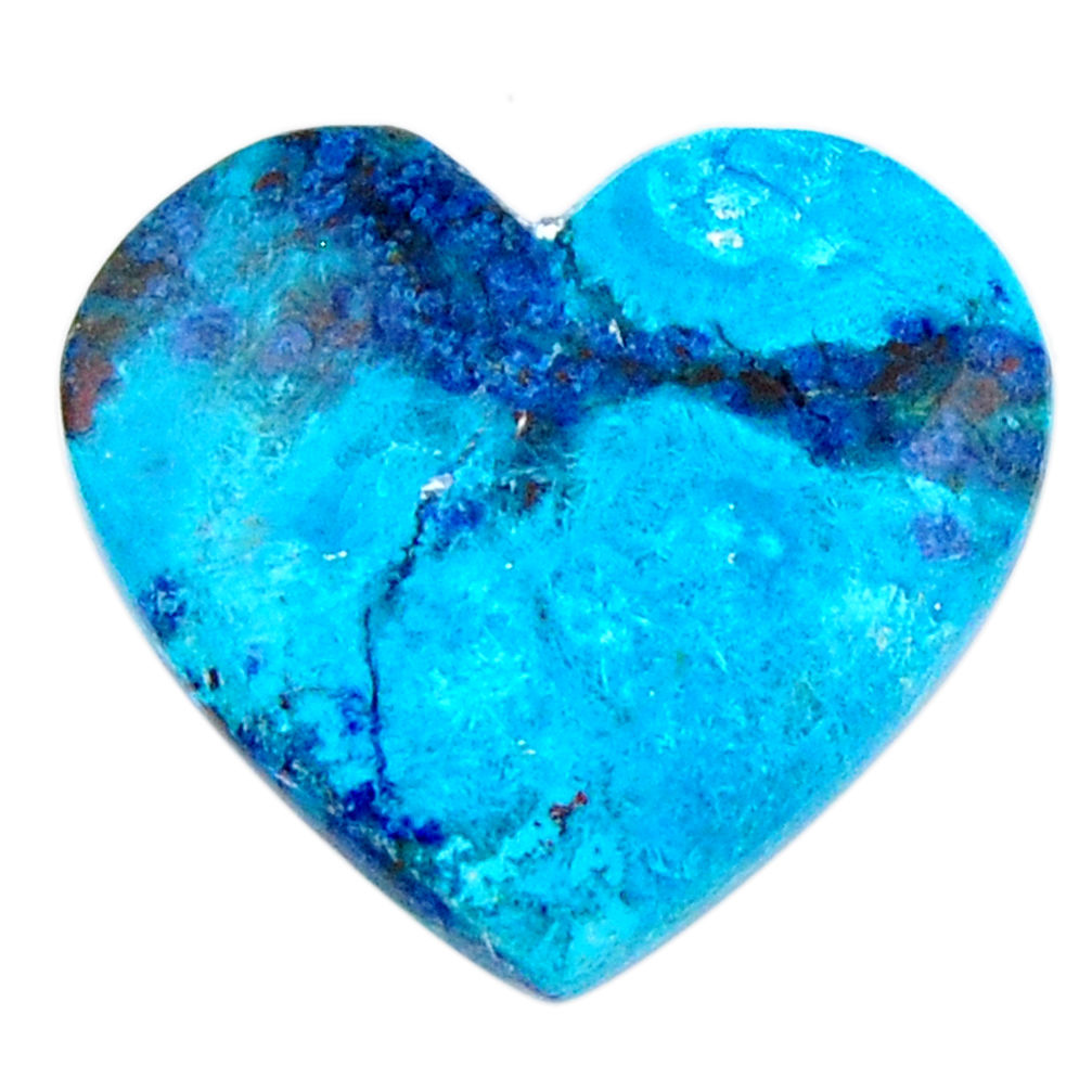 Natural 15.10cts shattuckite blue cabochon 22.5x20mm heart loose gemstone s19188