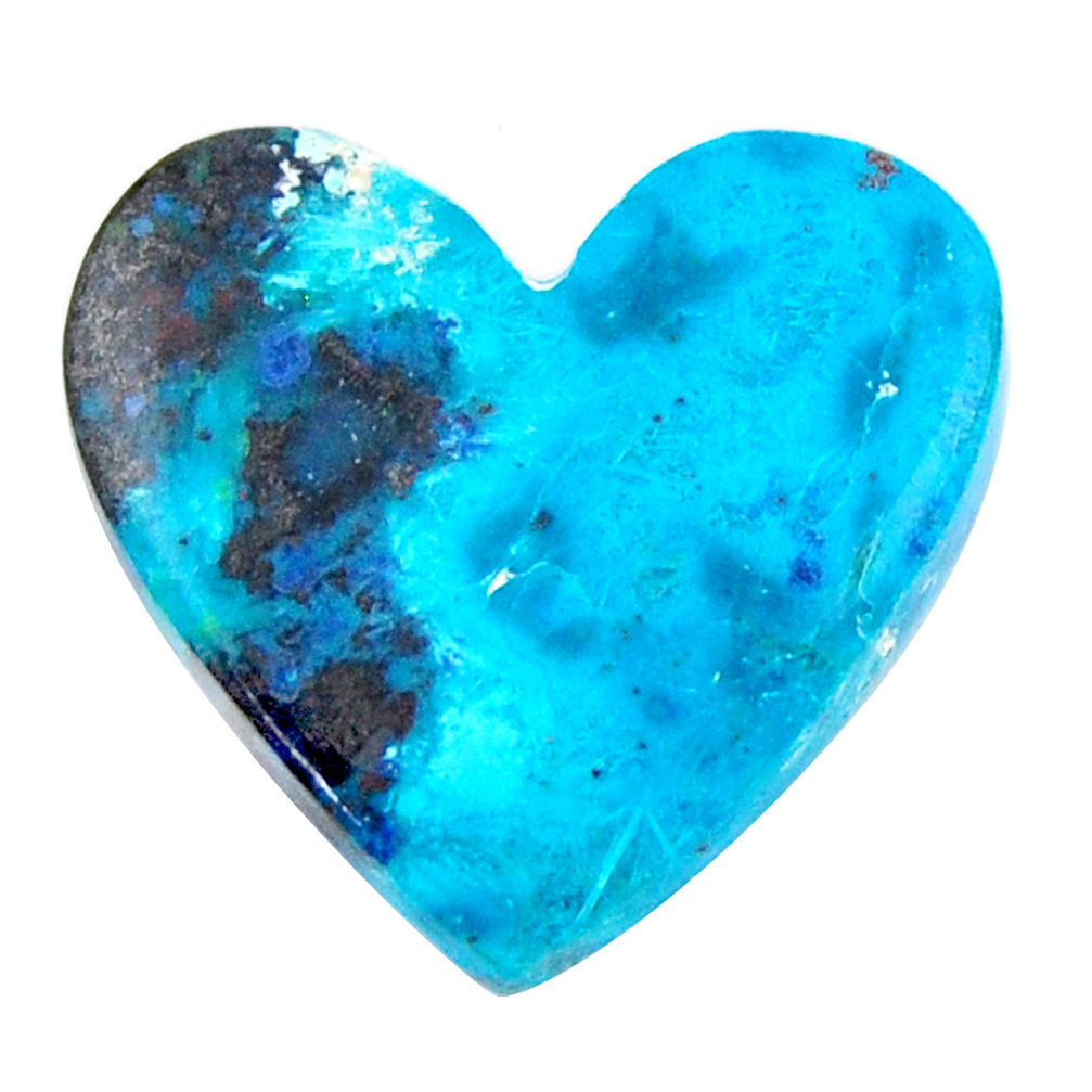 Natural 14.30cts shattuckite blue cabochon 22.5x20mm heart loose gemstone s19190