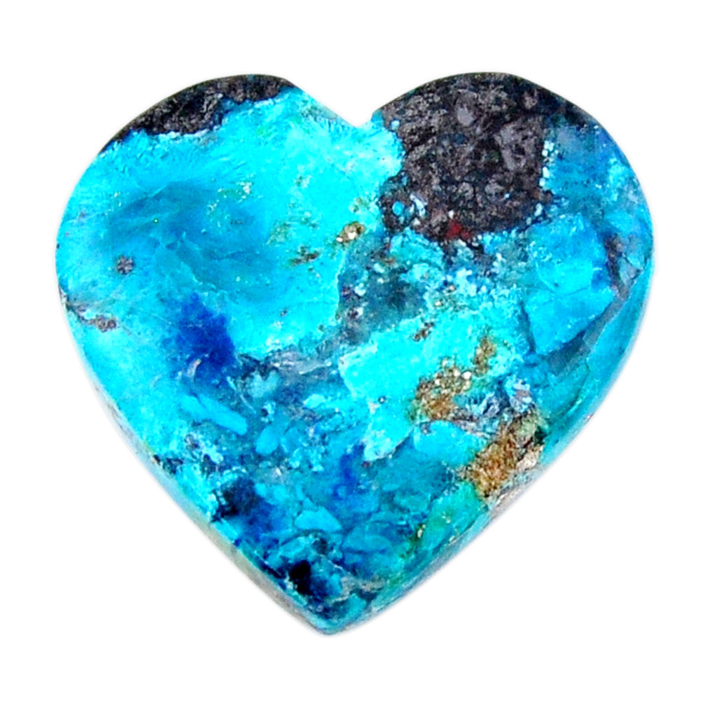 Natural 16.30cts shattuckite blue cabochon 22.5x22mm heart loose gemstone s19199