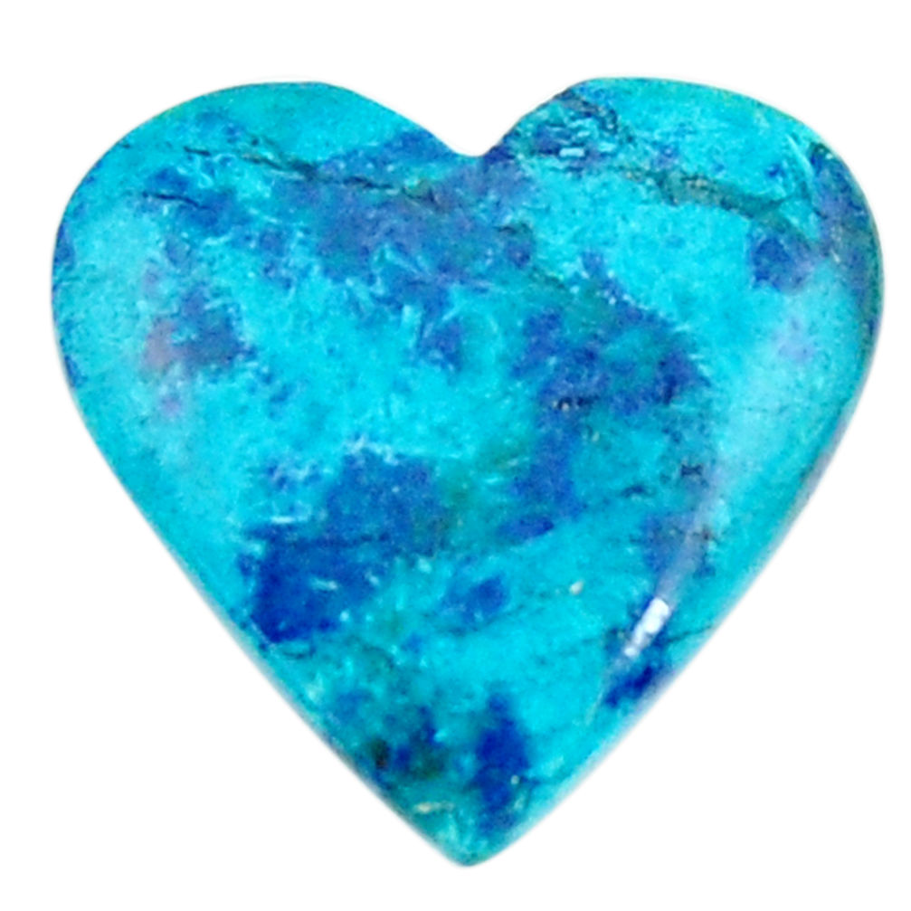 Natural 15.10cts shattuckite blue cabochon 22x22 mm heart loose gemstone s18627