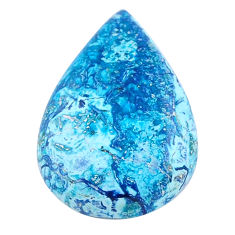Natural 14.15cts shattuckite blue cabochon 24x17 mm pear loose gemstone s23119