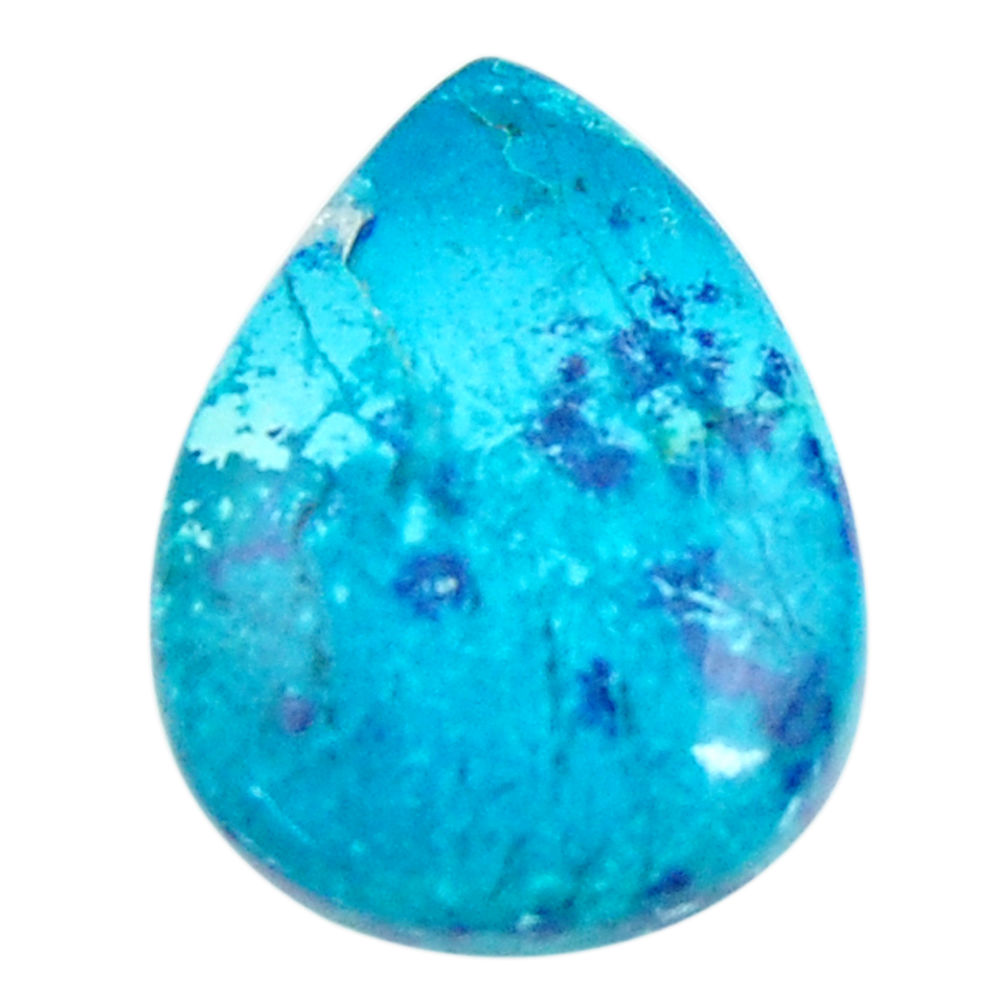 Natural 22.35cts shattuckite blue cabochon 25x19 mm pear loose gemstone s18614