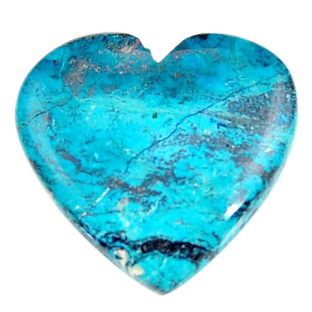 Natural 20.15cts shattuckite blue cabochon 25x24 mm heart loose gemstone s18624