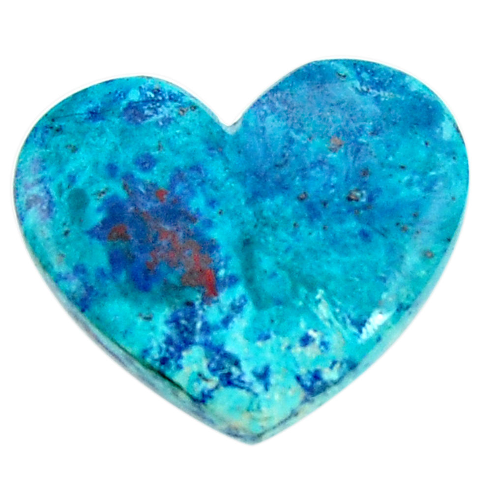 Natural 20.10cts shattuckite blue cabochon 26x22 mm heart loose gemstone s18625