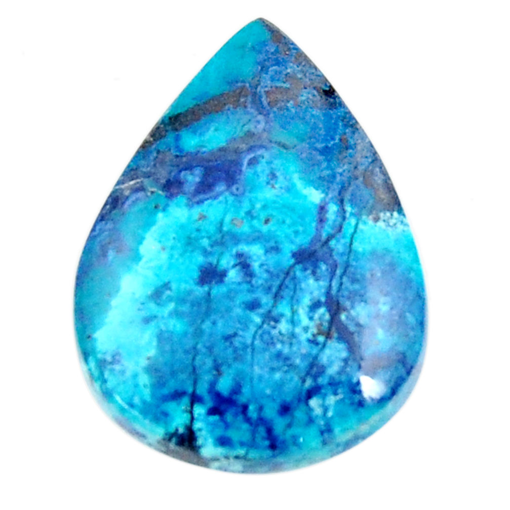 Natural 22.35cts shattuckite blue cabochon 27x20 mm pear loose gemstone s18619