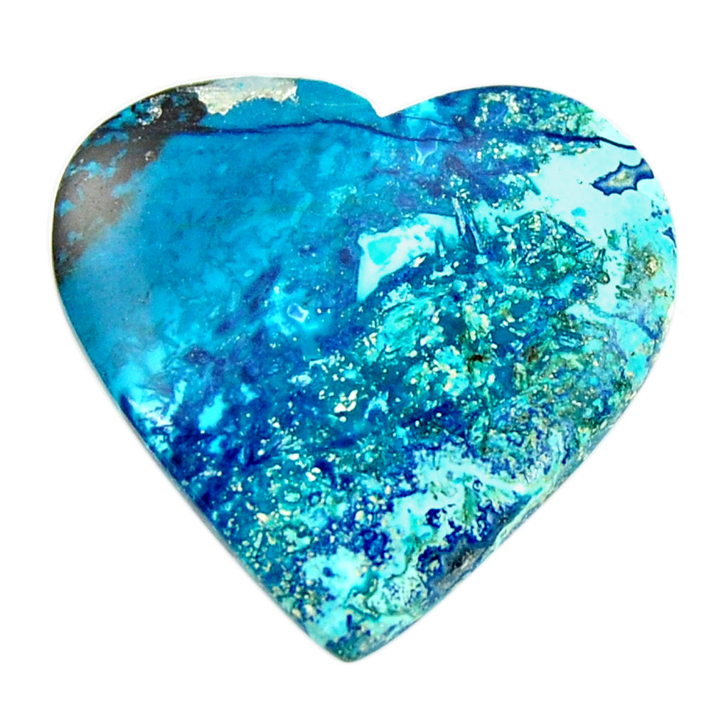 Natural 18.05cts shattuckite blue cabochon 27x26 mm heart loose gemstone s17032