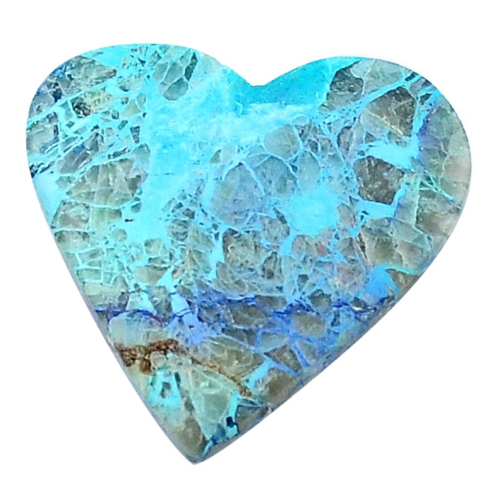 Natural 17.70cts shattuckite blue cabochon 28x27 mm heart loose gemstone s26813