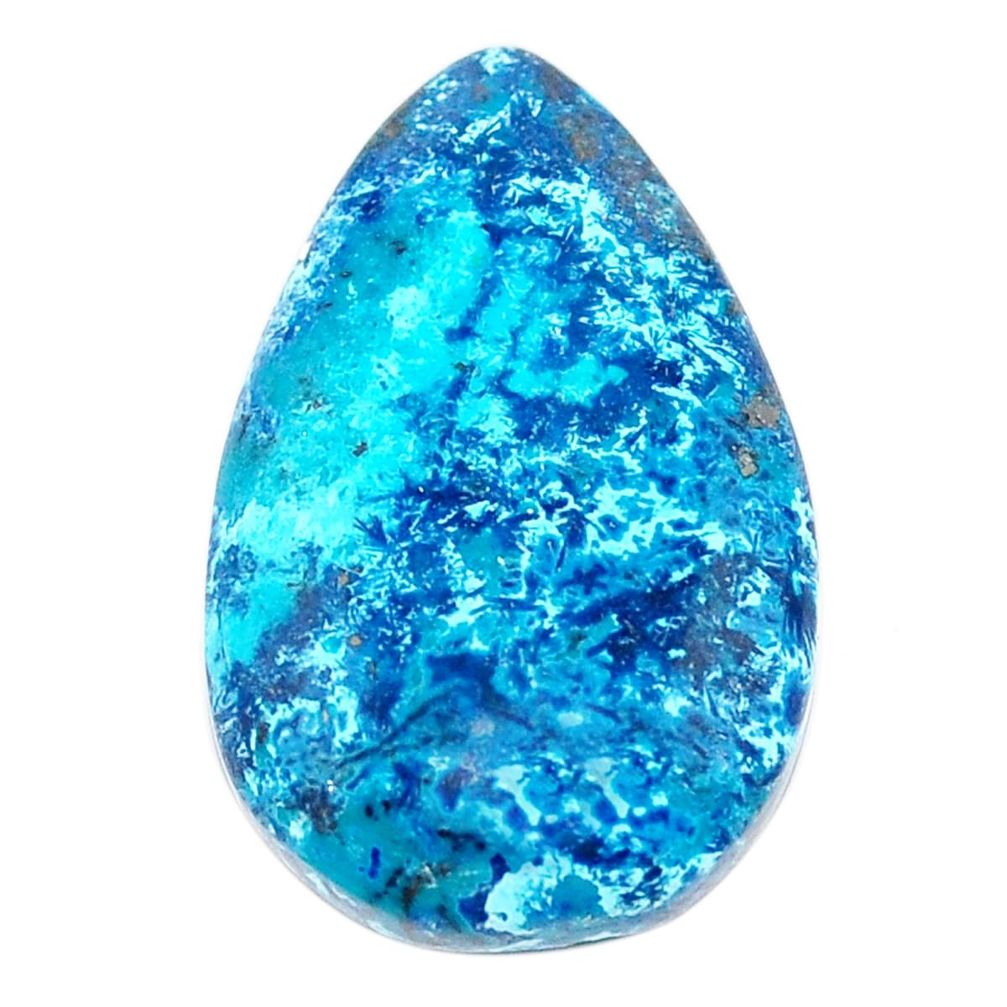 Natural 26.30cts shattuckite blue cabochon 29x17.5 mm pear loose gemstone s23102
