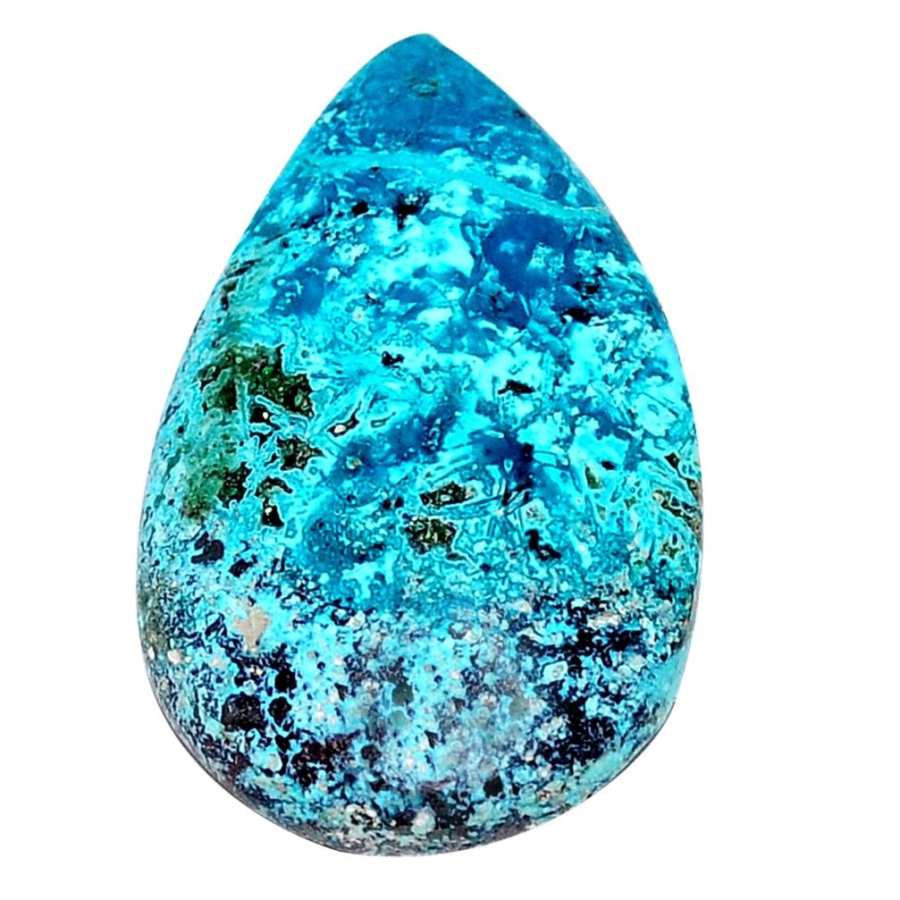 Natural 18.15cts shattuckite blue cabochon 29x18 mm pear loose gemstone s23092
