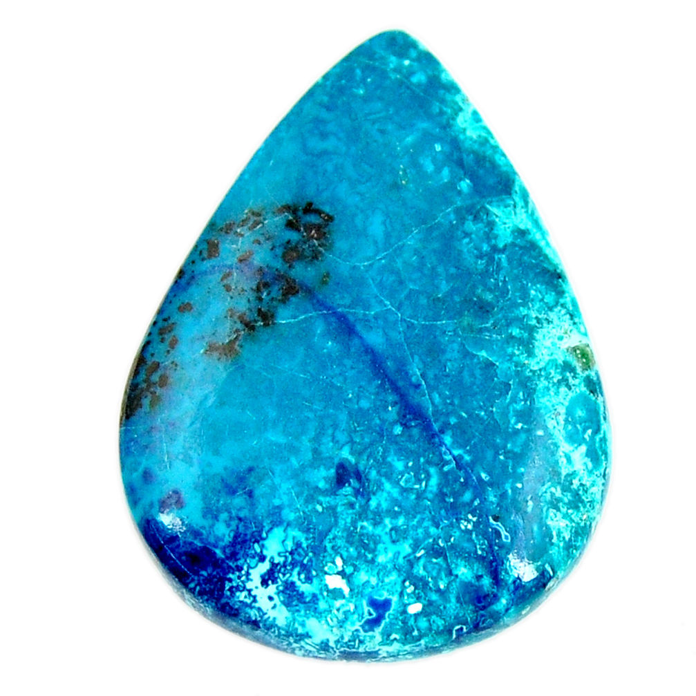 Natural 26.30cts shattuckite blue cabochon 30x22 mm pear loose gemstone s17057