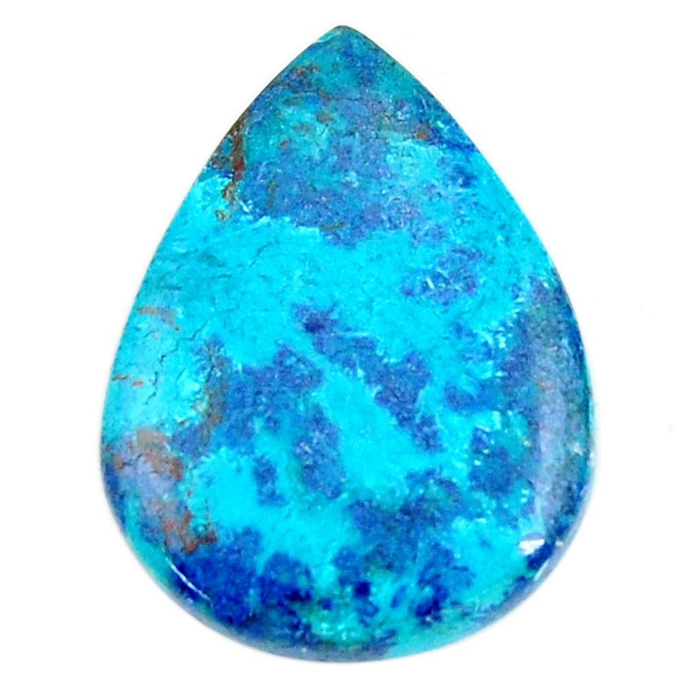 Natural 26.30cts shattuckite blue cabochon 30x22.5 mm pear loose gemstone s18612