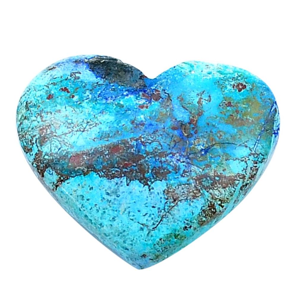 Natural 22.85cts shattuckite blue cabochon 30x25 mm heart loose gemstone s26805