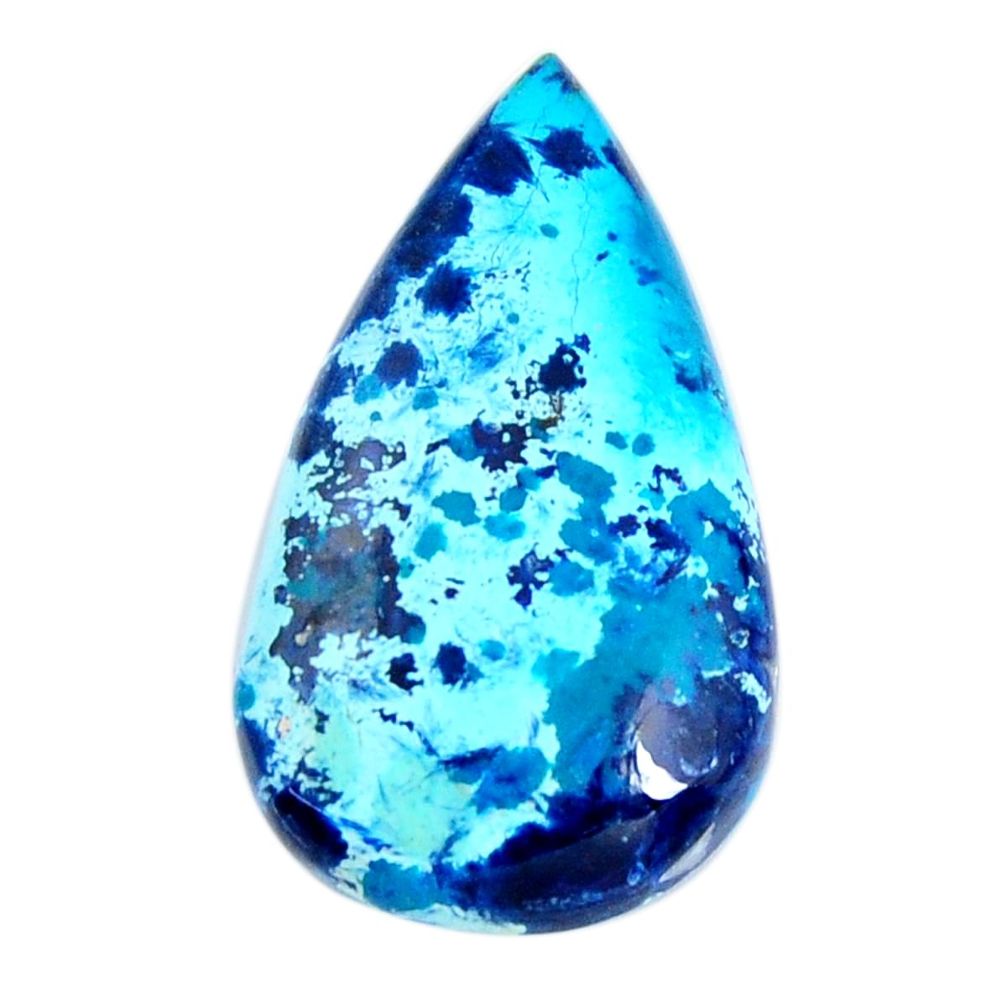 Natural 23.15cts shattuckite blue cabochon 31x18 mm pear loose gemstone s19527