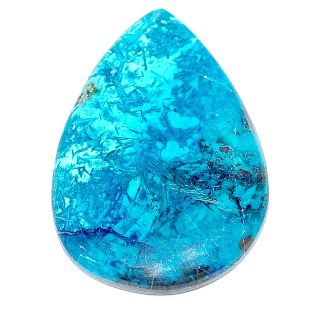 Natural 22.35cts shattuckite blue cabochon 32x22 mm pear loose gemstone s23086