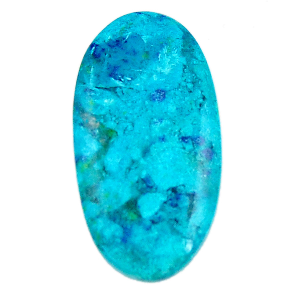 Natural 21.25cts shattuckite blue cabochon 33.5x17 mm oval loose gemstone s18608