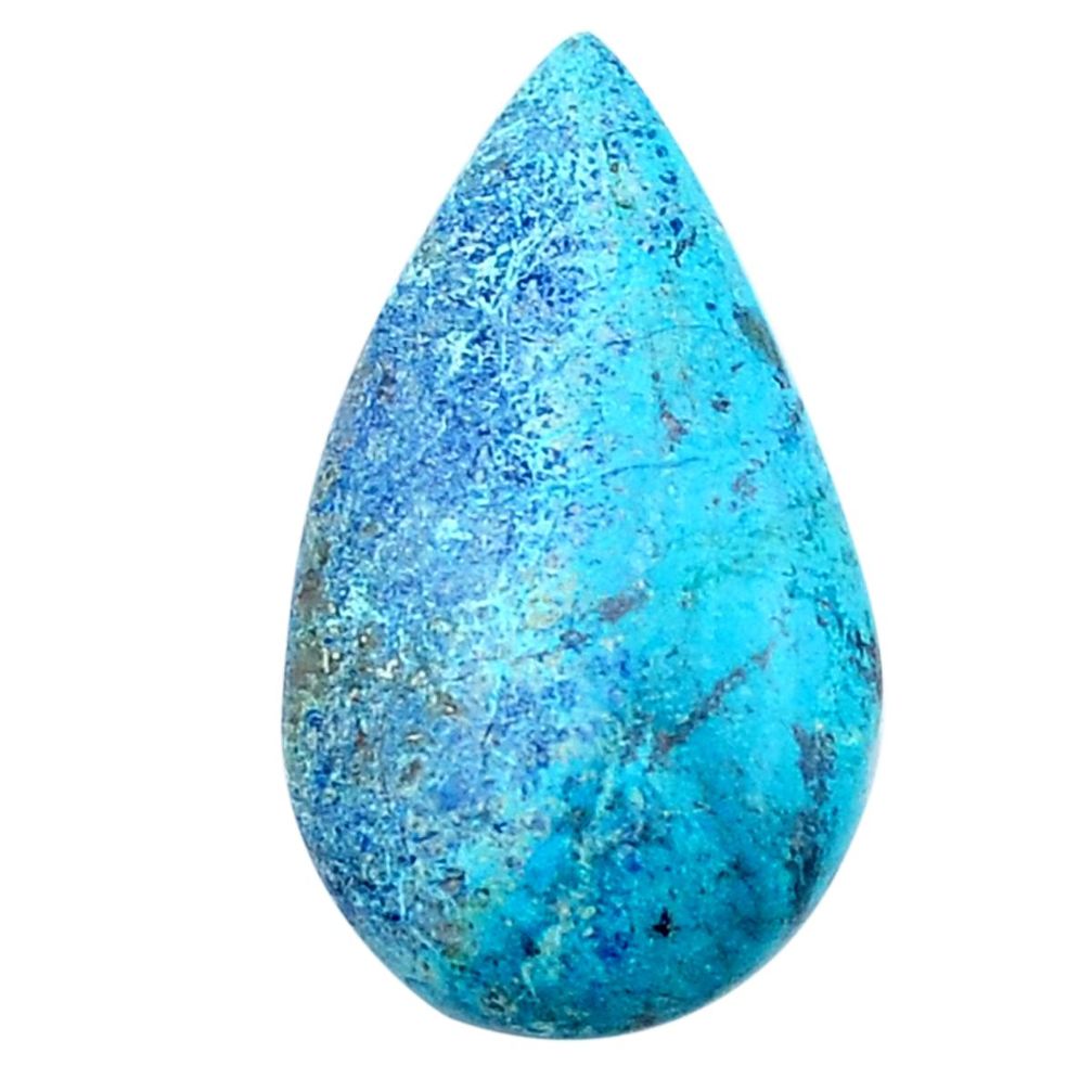 Natural 22.85cts shattuckite blue cabochon 33x20 mm pear loose gemstone s26817