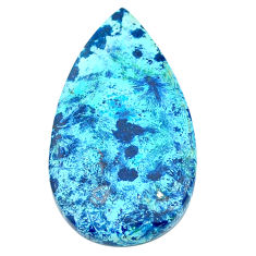 Natural 20.10cts shattuckite blue cabochon 34x19 mm pear loose gemstone s23124