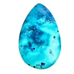 Natural 25.35cts shattuckite blue cabochon 34x21 mm pear loose gemstone s17054
