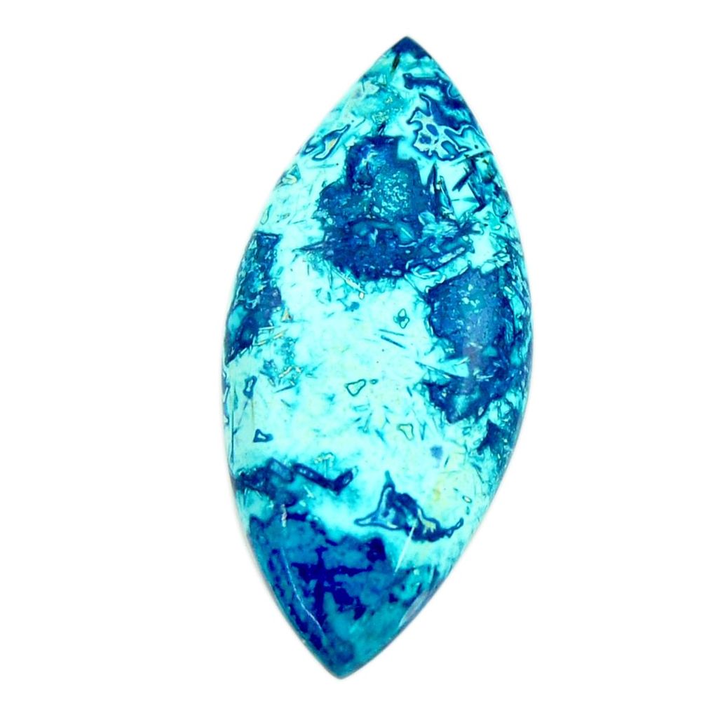 Natural 19.45cts shattuckite blue cabochon 35x16 mm loose gemstone s17055