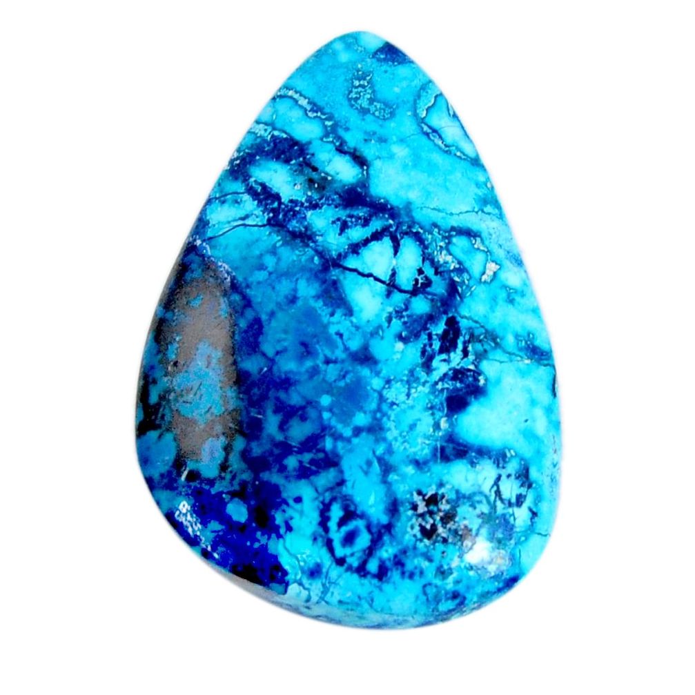 Natural 38.15cts shattuckite blue cabochon 35x23.5 mm pear loose gemstone s19540