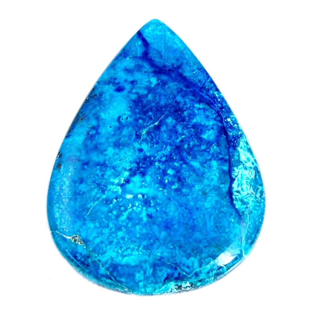 Natural 36.30cts shattuckite blue cabochon 37x27 mm pear loose gemstone s19529