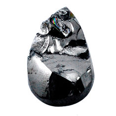 Natural 15.10cts shungite black rough 27x17 mm pear loose gemstone s26364