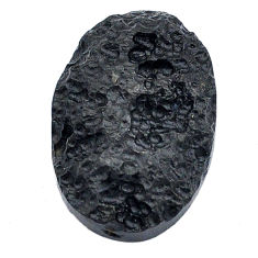 Natural 25.45cts shungite black rough 27x18 mm oval loose gemstone s27812