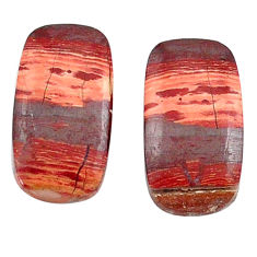 Natural 17.40cts snakeskin jasper red 19x10 mm pair loose gemstone s25195