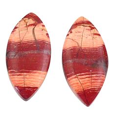 Natural 14.35cts snakeskin jasper red 22x10 mm pair loose gemstone s25198