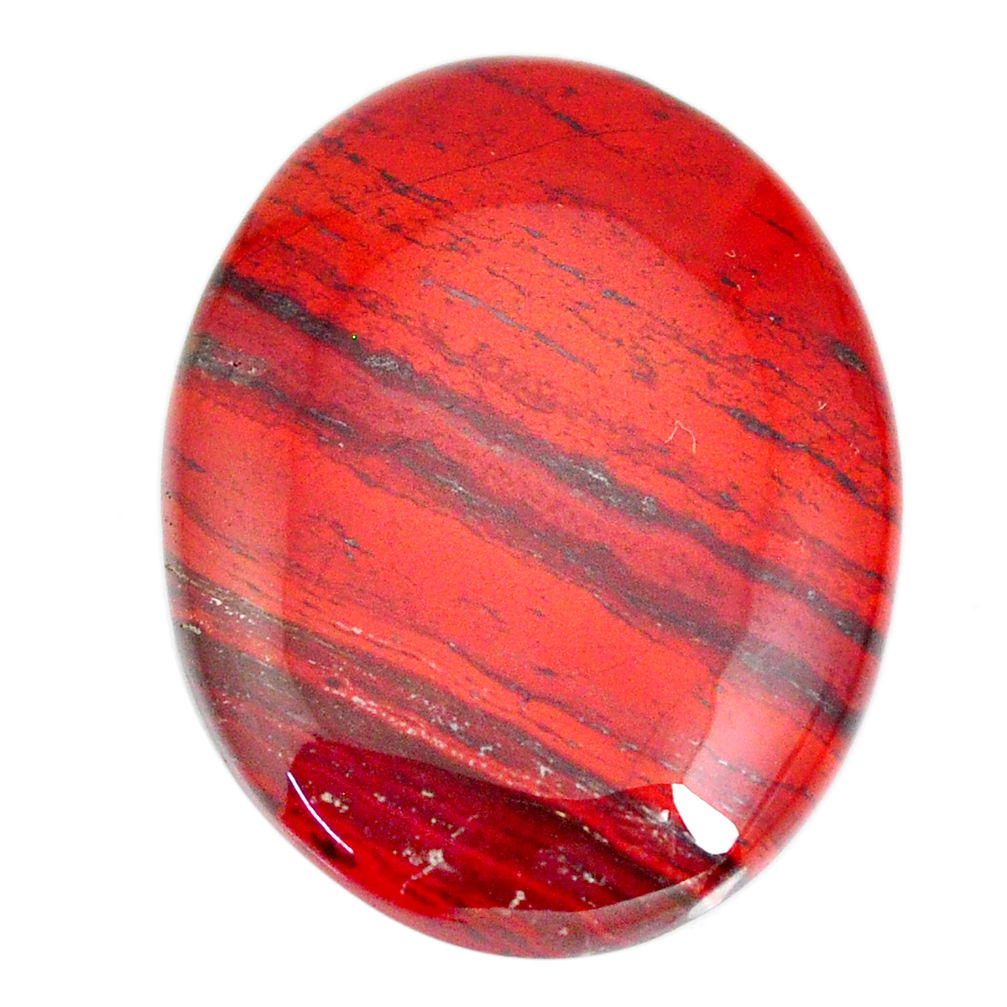 Natural 62.40cts snakeskin jasper red cabochon 40x30 mm loose gemstone s21825