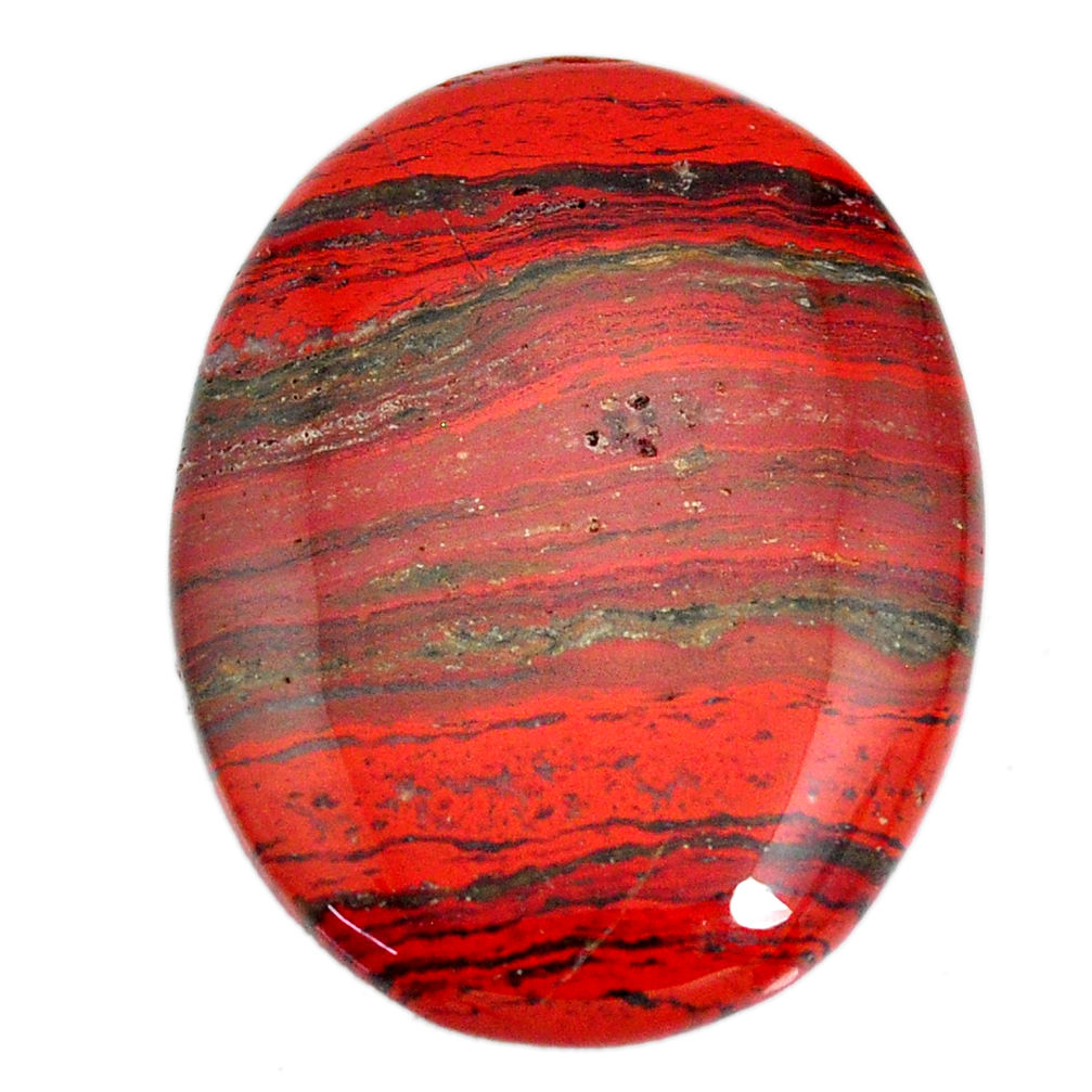 Natural 57.40cts snakeskin jasper red cabochon 40x30 mm loose gemstone s21826