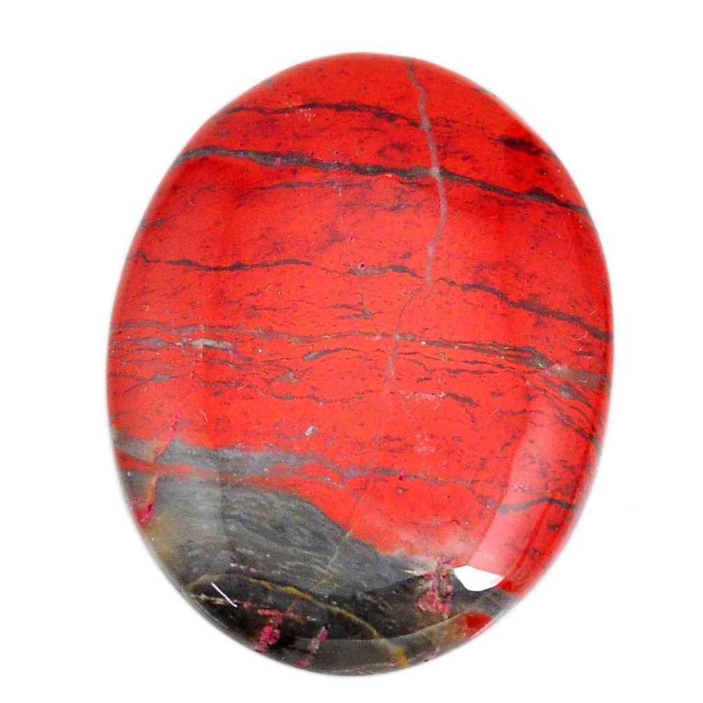 Natural 61.30cts snakeskin jasper red cabochon 40x30 mm loose gemstone s21832