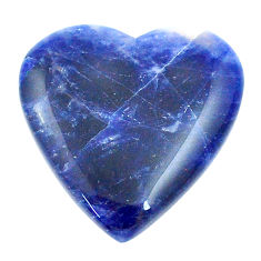 Natural 23.40cts sodalite blue cabochon 26x25 mm heart loose gemstone s26087