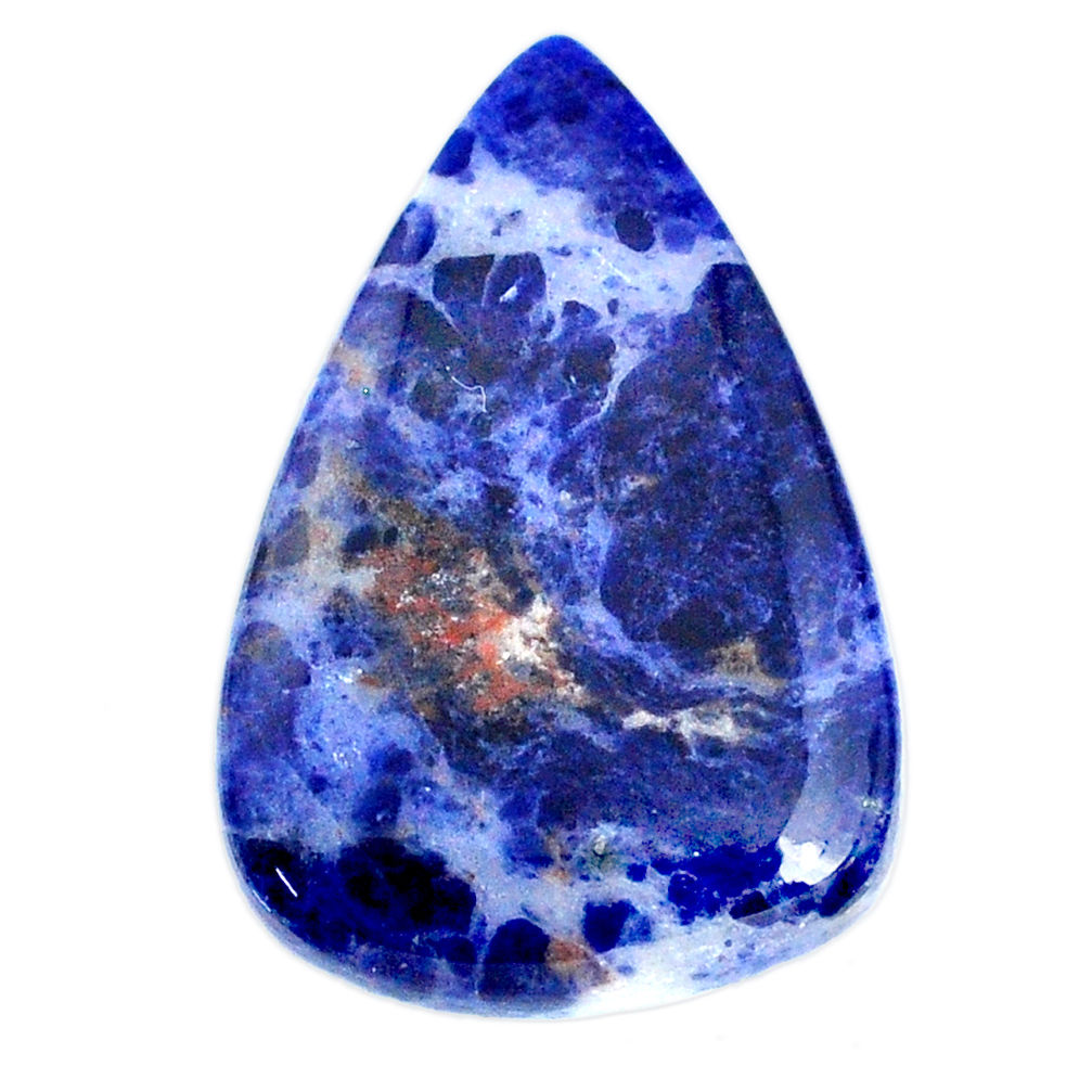 Natural 37.80cts sodalite blue cabochon 37x24 mm pear loose gemstone s21042