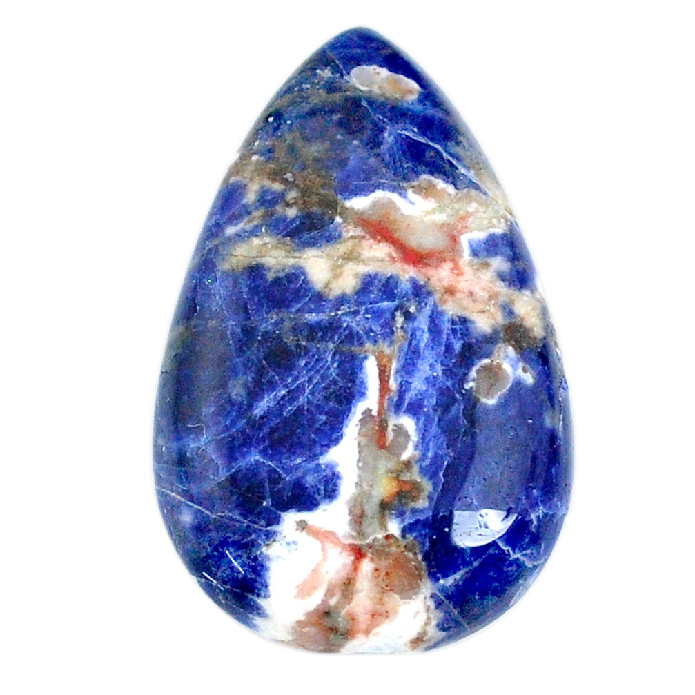 Natural 41.95cts sodalite blue cabochon 38x23.5 mm pear loose gemstone s21044