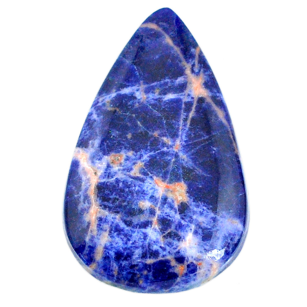 Natural 37.90cts sodalite blue cabochon 42x25 mm pear loose gemstone s21043