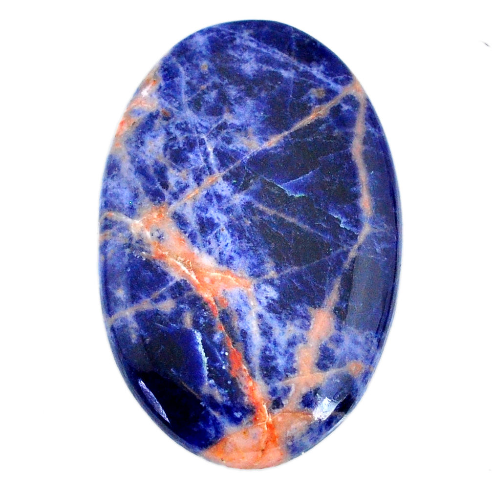 Natural 43.95cts sodalite blue cabochon 43.5x28 mm oval loose gemstone s21054