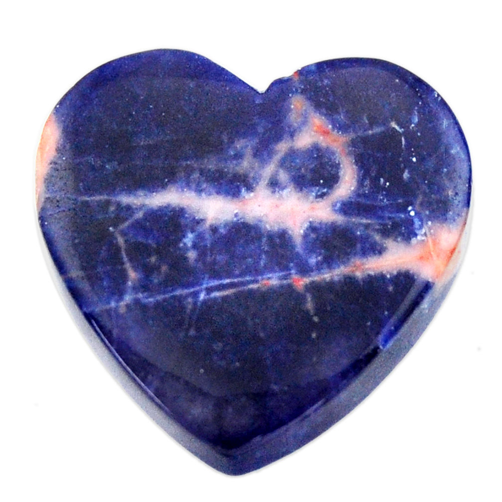 Natural 17.40cts sodalite orange cabochon 21x21 mm heart loose gemstone s17721