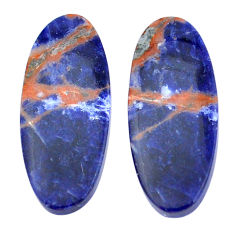 Natural 15.30cts sodalite orange cabochon 26x11 mm pair loose gemstone s29304