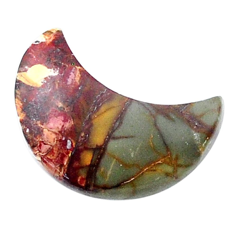 Natural 10.20cts sonoran dendritic rhyolite 20x10 mm moon loose gemstone s27004